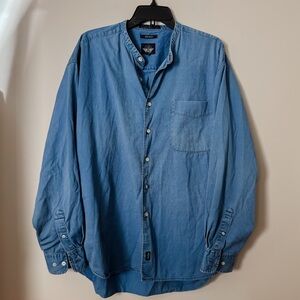 Men’s Dockers Indigo Blue Corduroy Button Down Long Sleeve Shirt Extra Large